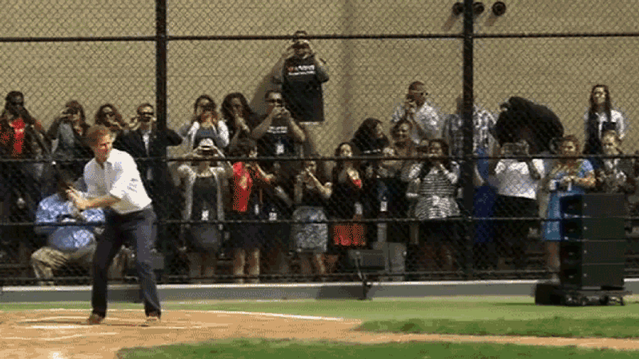 Prince Harry Has A Pretty Decent Baseball Swing
