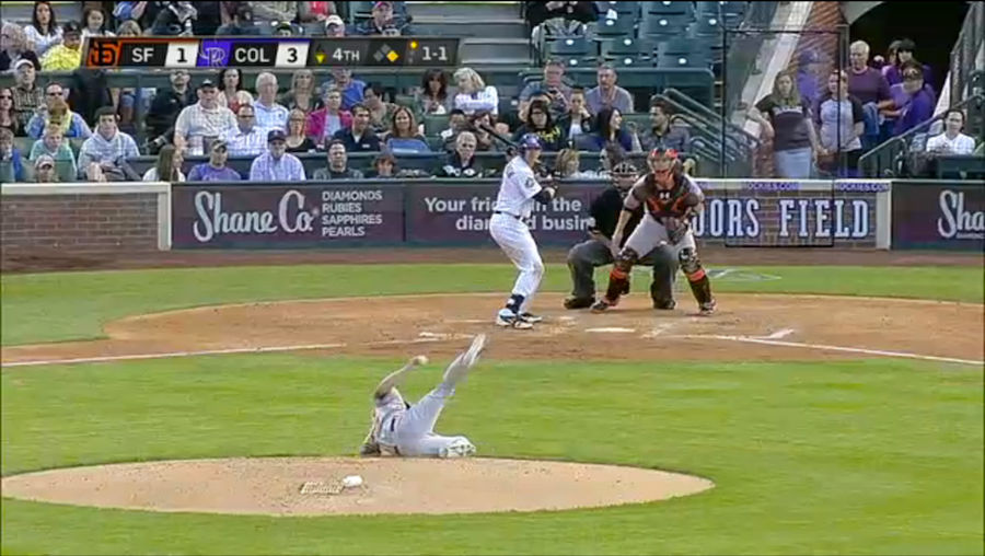 Pitcher Tim Lincecum Slips, Busts Ass, Gets Called For a Balk