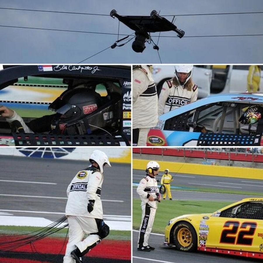 A Camera Cable Fell On Kyle Busch's Car During The Coca-Cola 600