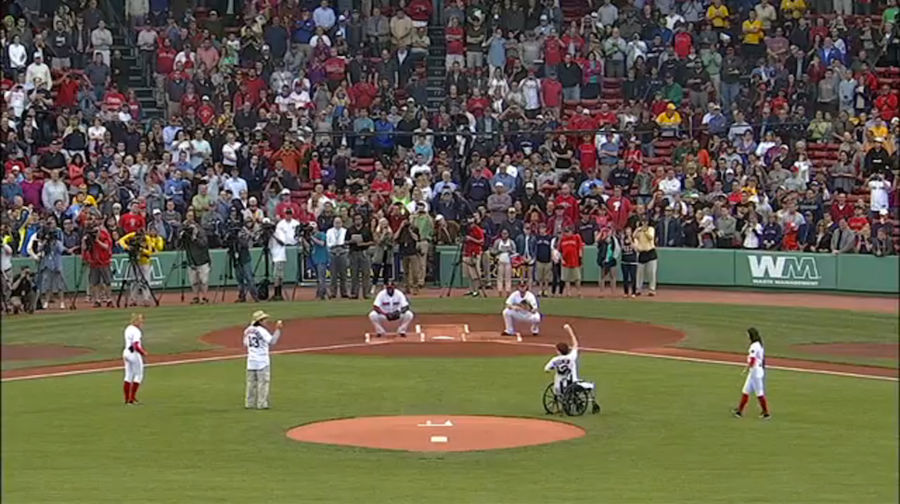 Watch Boston Marathon Bombing Heroes Throw Out Tonight's First Pitch