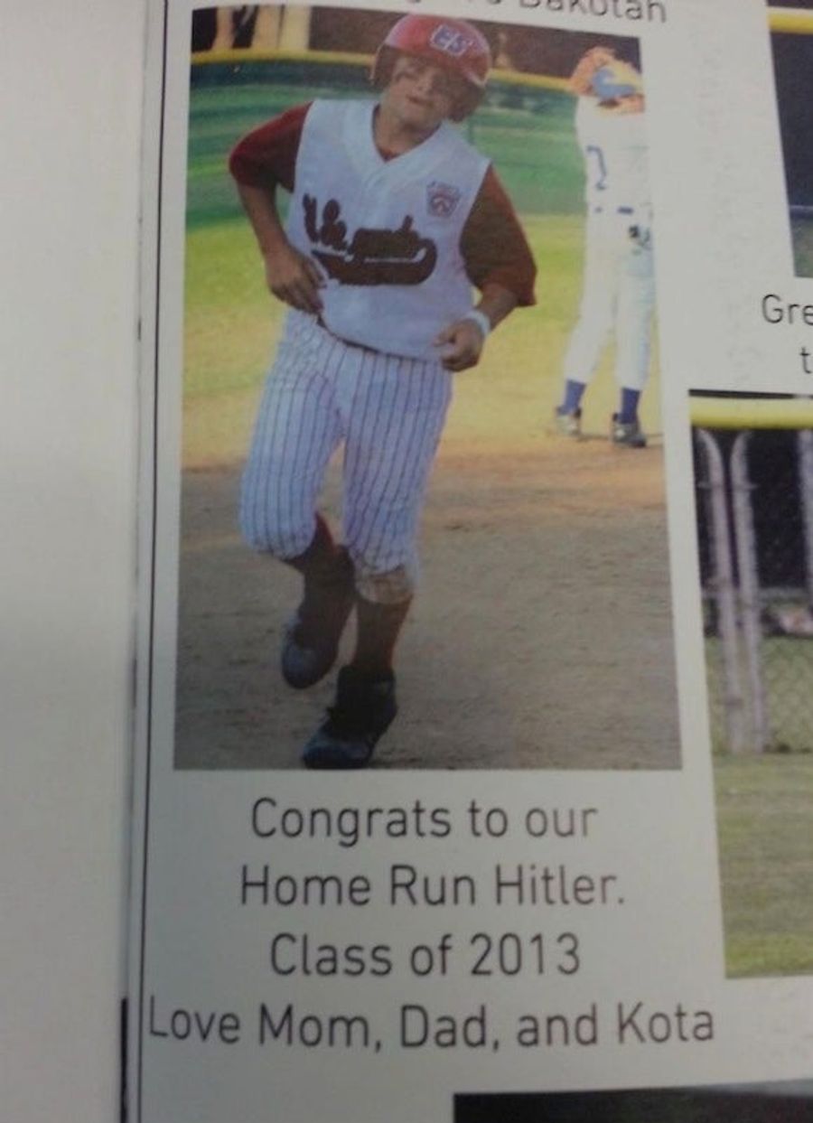 Yearbook Typo: &quot;Congrats To Our Home Run Hitler&quot;