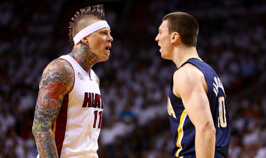I Can't Stop Looking At These Photos Of Birdman And Tyler Hansbrough Ready To Throw Down
