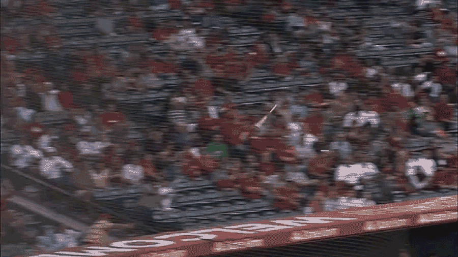 Gentlemanly Angels Fan Runs Away, Allows Flying Bat To Just Miss Woman
