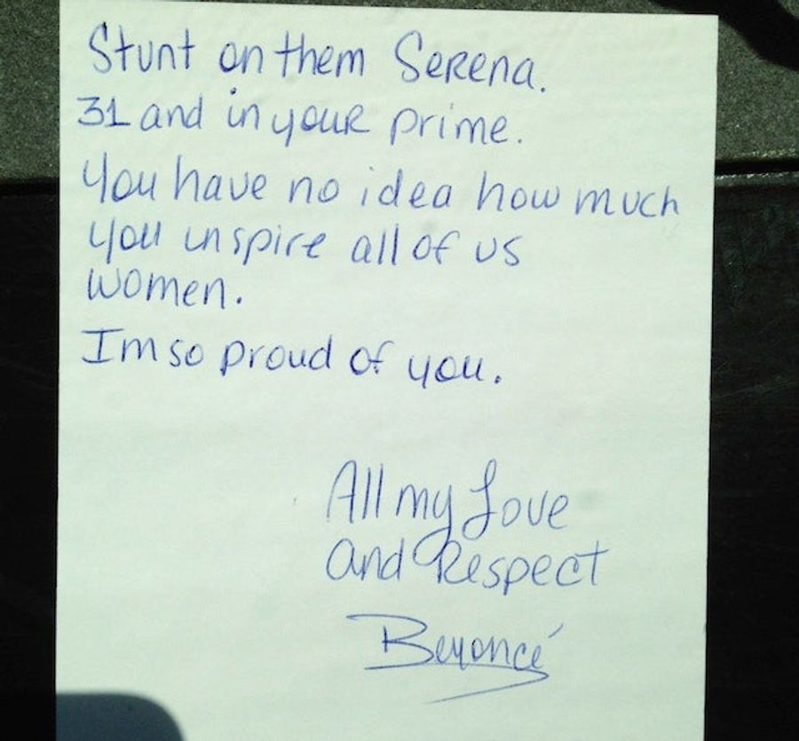 Beyoncé's Note To Serena Williams: "Stunt On Them, Serena"