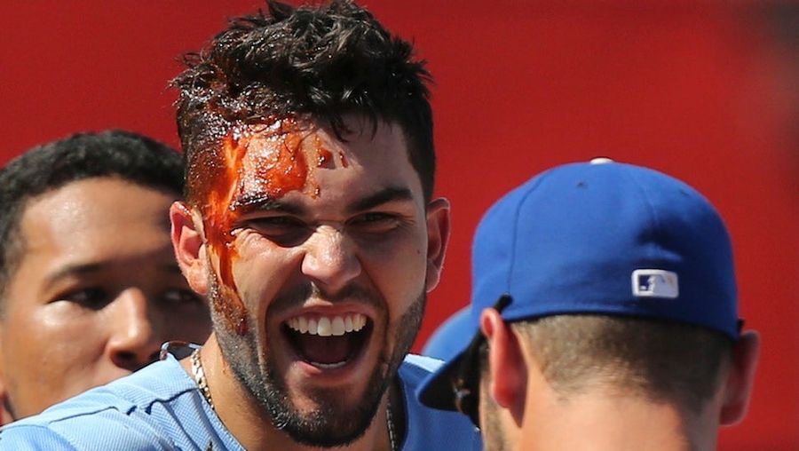 Eric Hosmer's Walk-Off Hit Earned Him A Face Full Of Barbecue Sauce