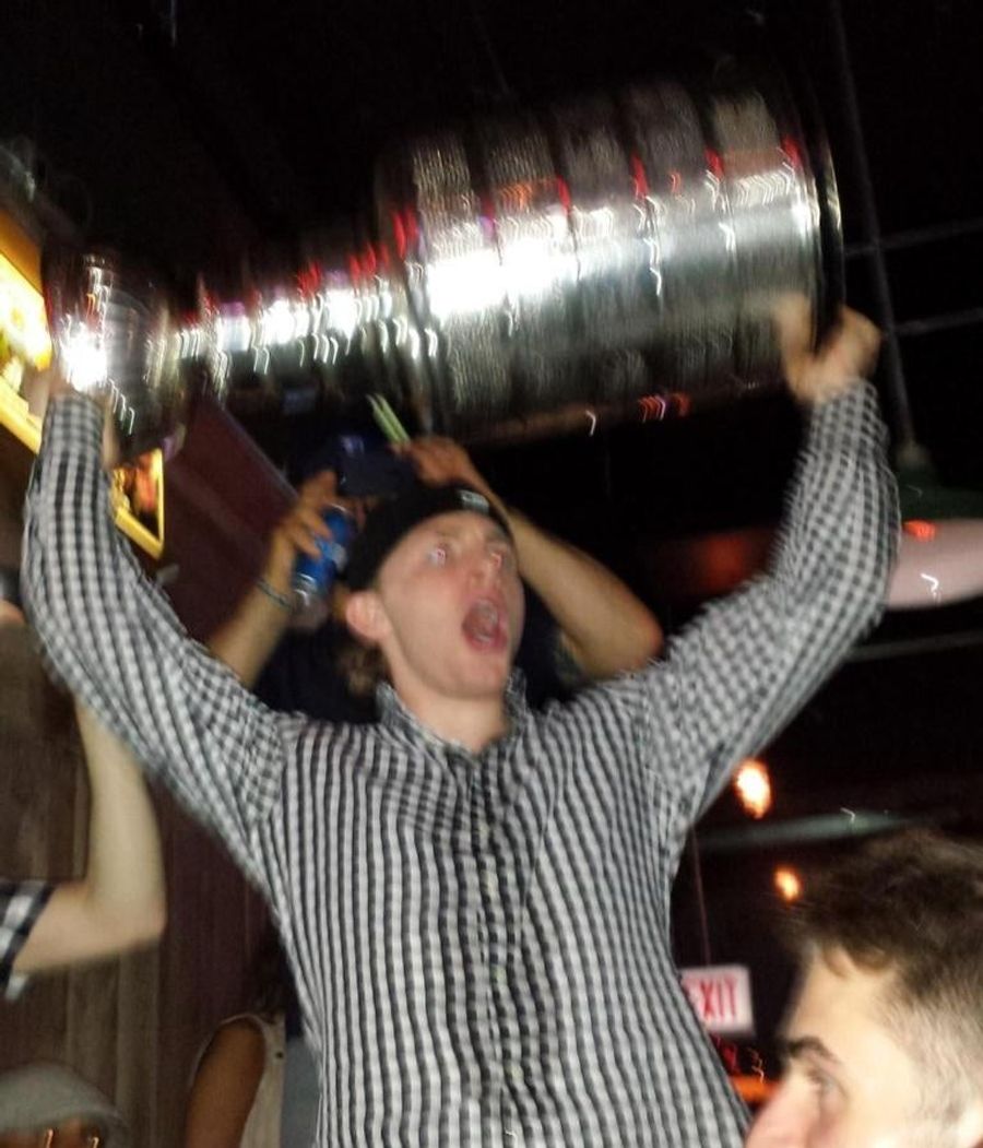 Here's Patrick Kane Partying And Spraying Champagne On People