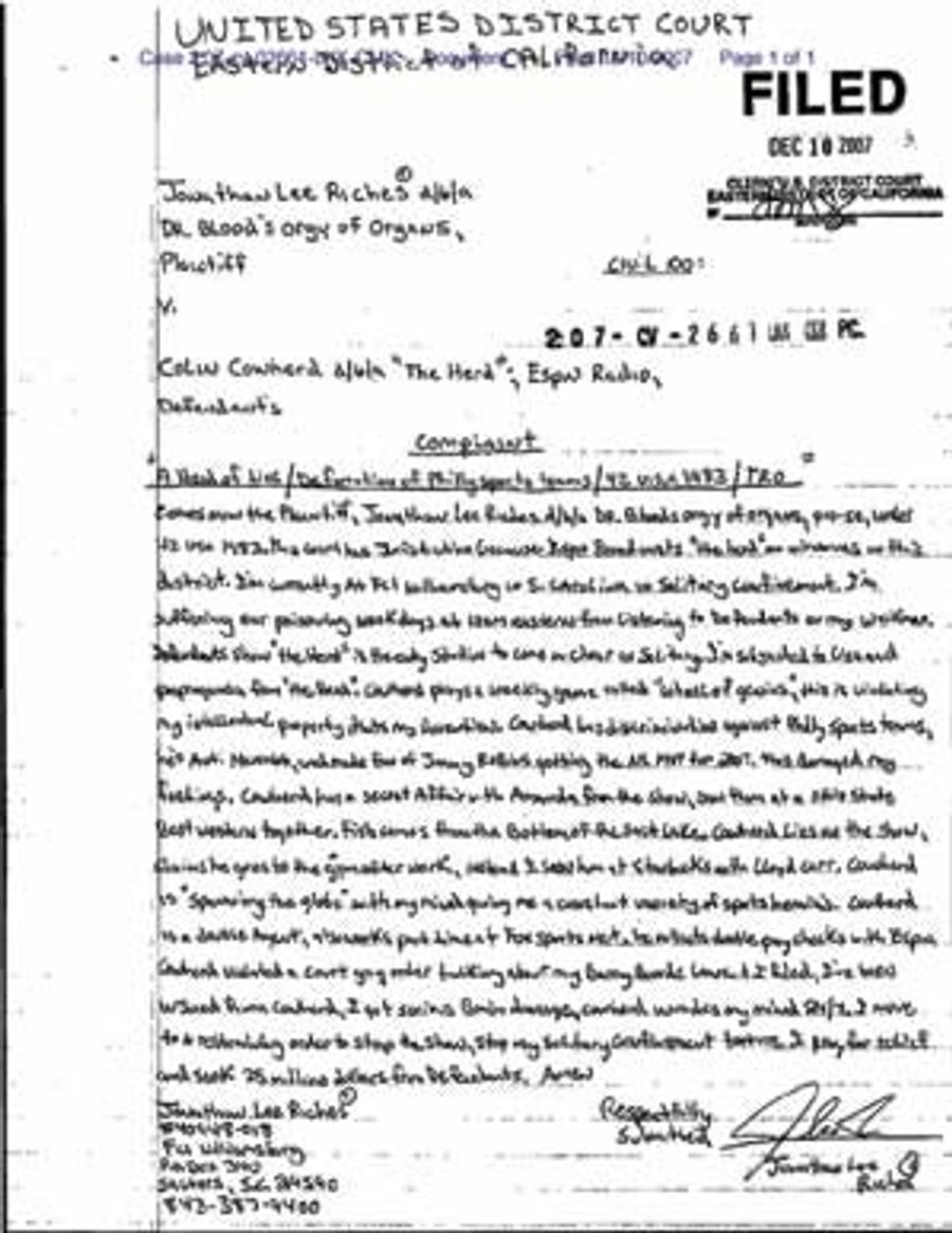 Inmate Sues Schrutebag For "Ear Poisoning"