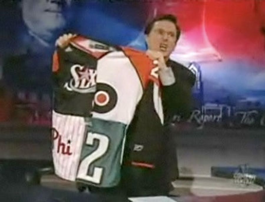 Stephen Colbert Unveils Latest In Philadelphia Sporting Attire