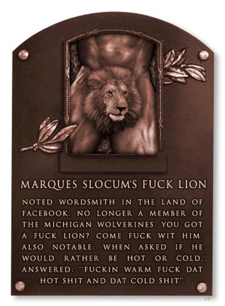 Deadspin Hall Of Fame Inductee: Marques Slocum's F—k Lion