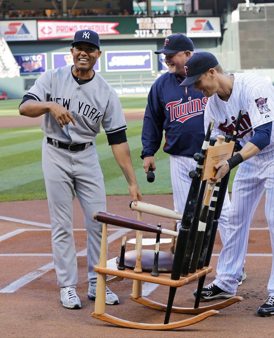 The Twins Gave Mariano Rivera A Chair Made Of Broken Bats