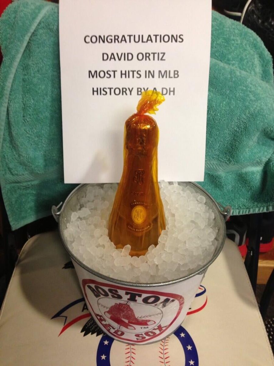 David Ortiz Got Champagne And A Sad Note On His Record-Breaking Night