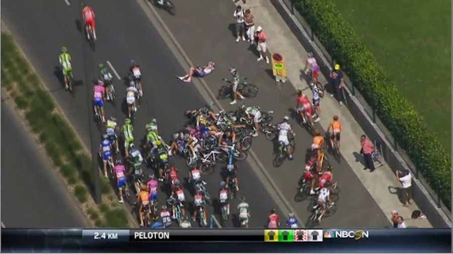 An Estimated 20 Bikes Crashed Near The End Of Today's Tour de France