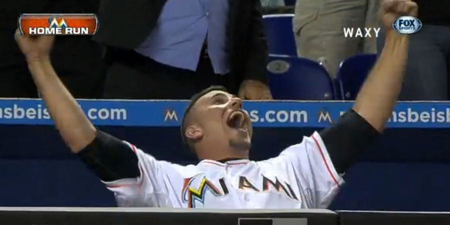 Giancarlo Stanton Crushes A Homer And Jose Fernandez Loses His Mind