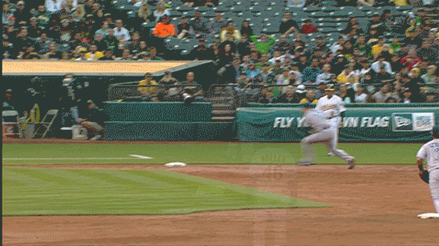 Brett Lawrie Eludes Ghost Man At Third, Gets Out At First