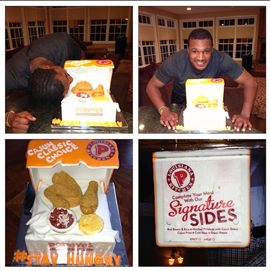 Adam Jones Got A Popeye's Chicken-Themed Cake For His Birthday
