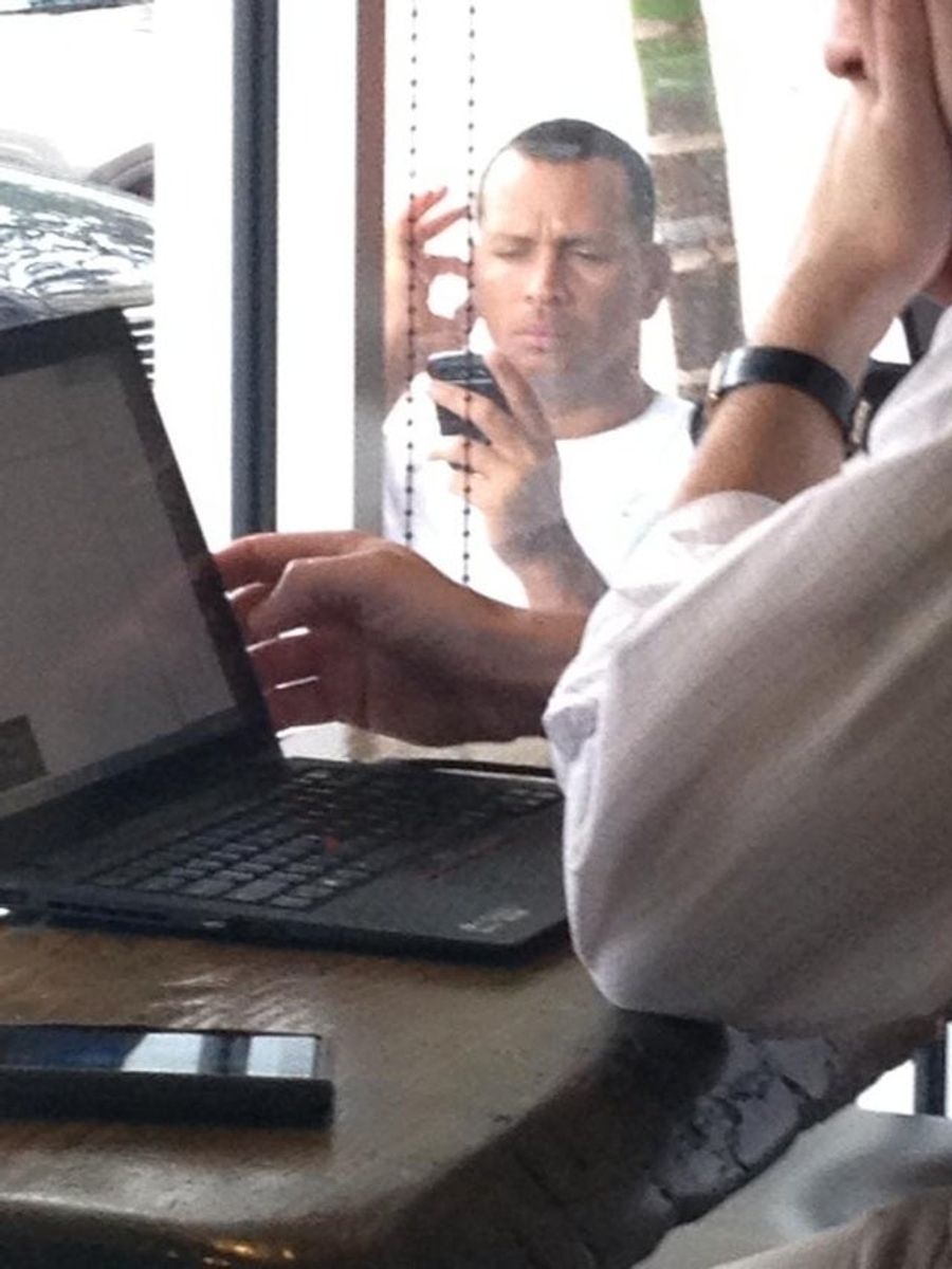 Oh, Nothing. Just A-Rod Outside A Starbucks, Lurking.