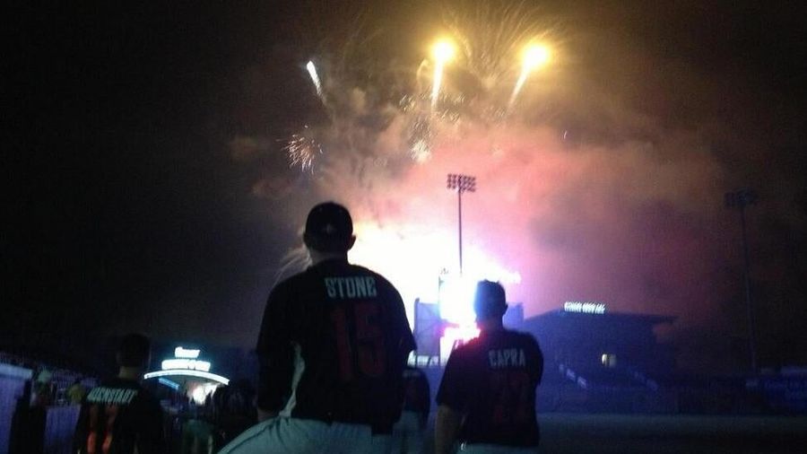 Independent League Baseball Team Lights Fireworks Before Game Ends