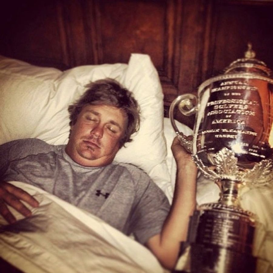 Jason Dufner Sleeps With The Wanamaker Trophy