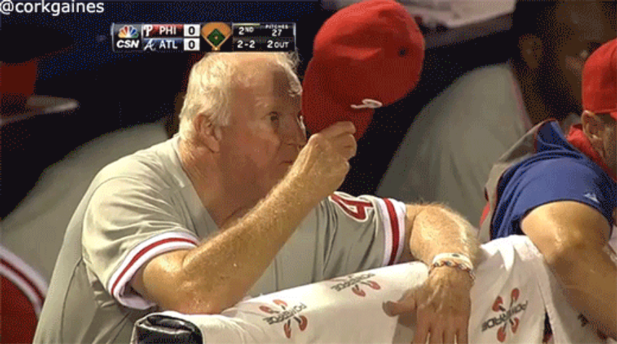 After Popping Out, Charlie Manuel's Dentures Slide In Safely