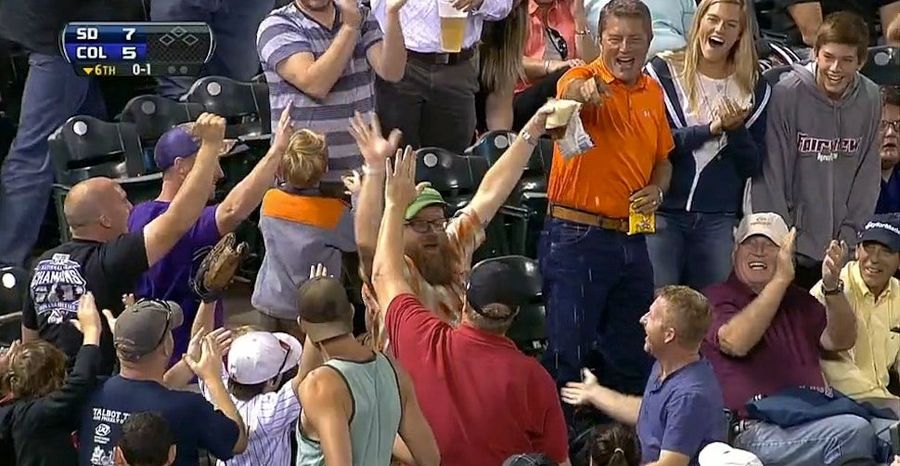 Fan At Rockies Game Catches Foul Ball In Beer, Takes Huge Sip
