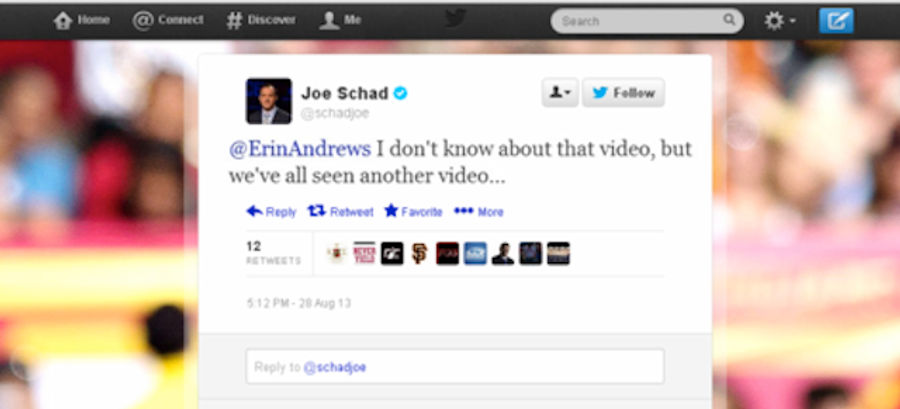 That Joe Schad Tweet About Erin Andrews's Peephole Video Is Fake