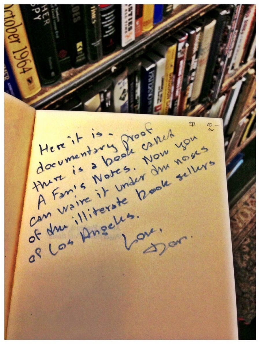 Note In A Fan&#39;s Notes