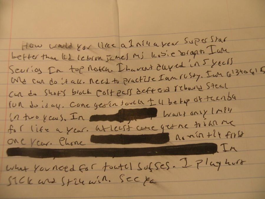 Fan Writes Letter To Pelicans Asking For $1 Million Contract