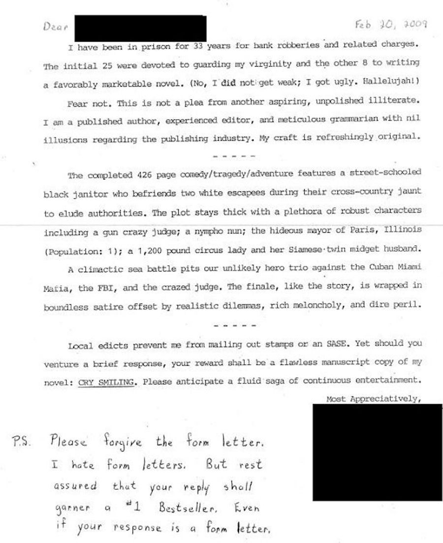 The Best Book Pitch Ever Comes From An Imprisoned Bank Robber