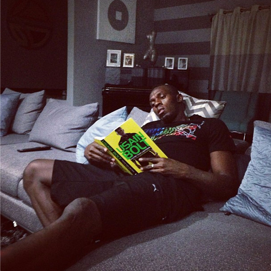 Usain Bolt Reads His Own Autobiography, Probably For The First Time