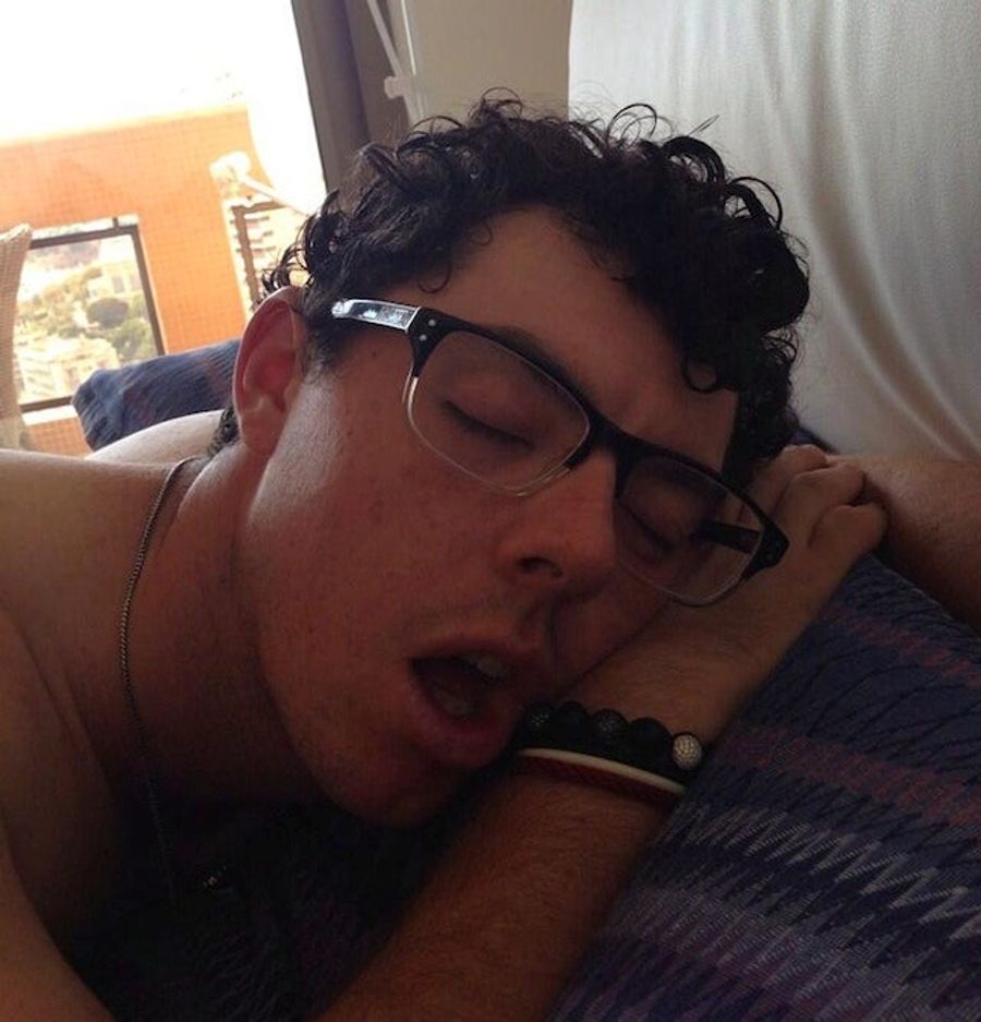 A Precious Photo Of Sleepy Rory McIlroy, Courtesy Caroline Wozniacki