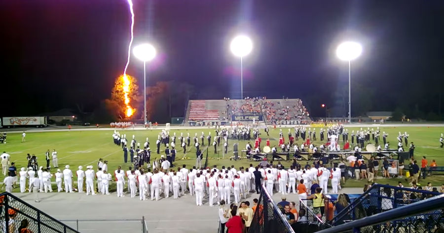 The Moment Lightning Struck At A High School Football Game