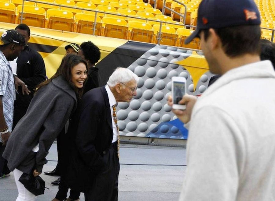 Mila Kunis And Ashton Kutcher Photobomb Steelers Owner Dan Rooney