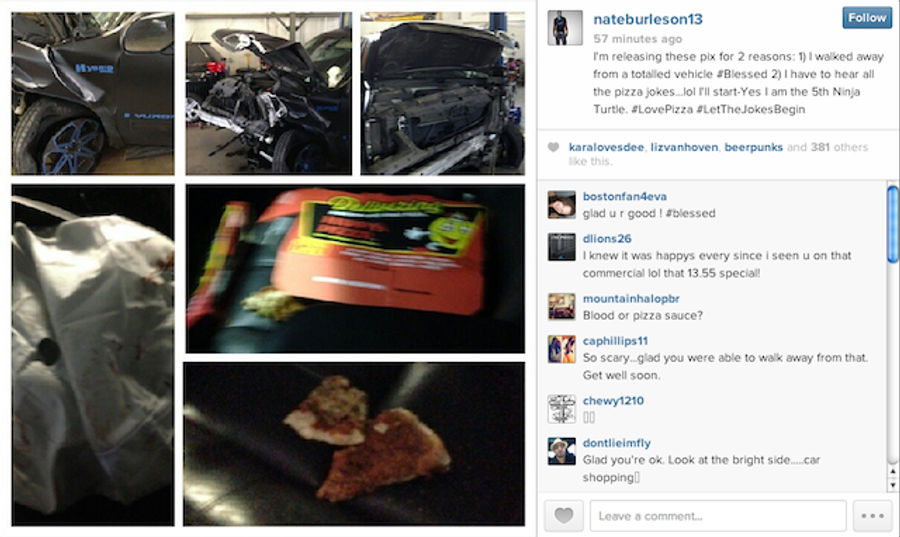 Here's What Nate Burleson's Car (And Pizza) Looked Like After His Wreck