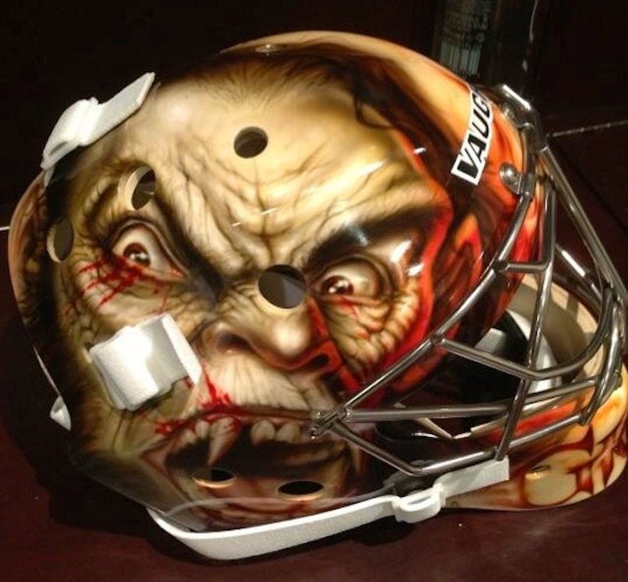 Thomas Greiss&#39; Goalie Mask Features Some Sort Of Demonic Creature