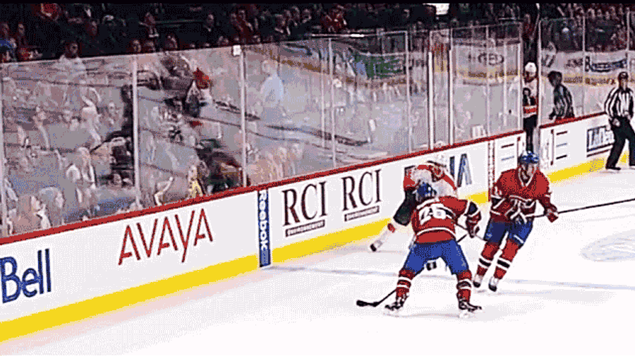 Somehow, A Puck Shattered Glass Inside The Bell Centre Penalty Box