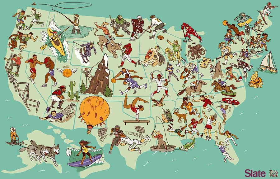Awesome Map: The United States Of America, By Regional Sport