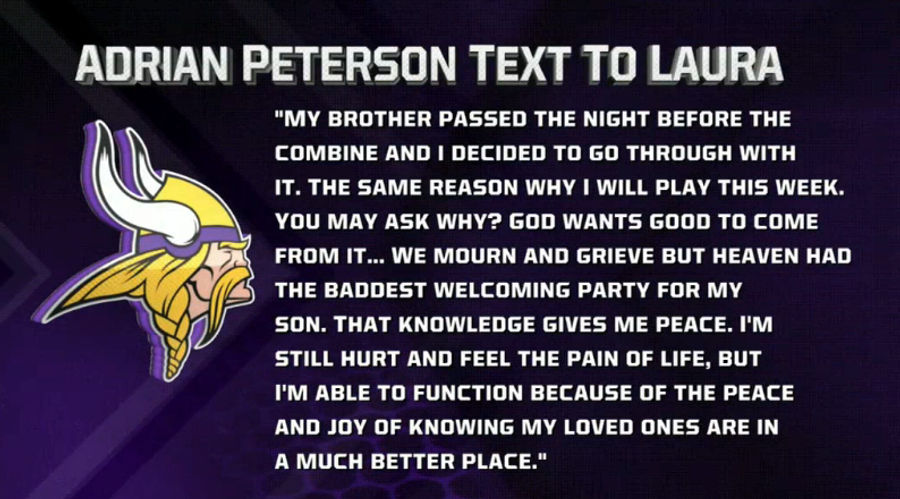 Here's Why Adrian Peterson Is Playing This Week, In His Own Words