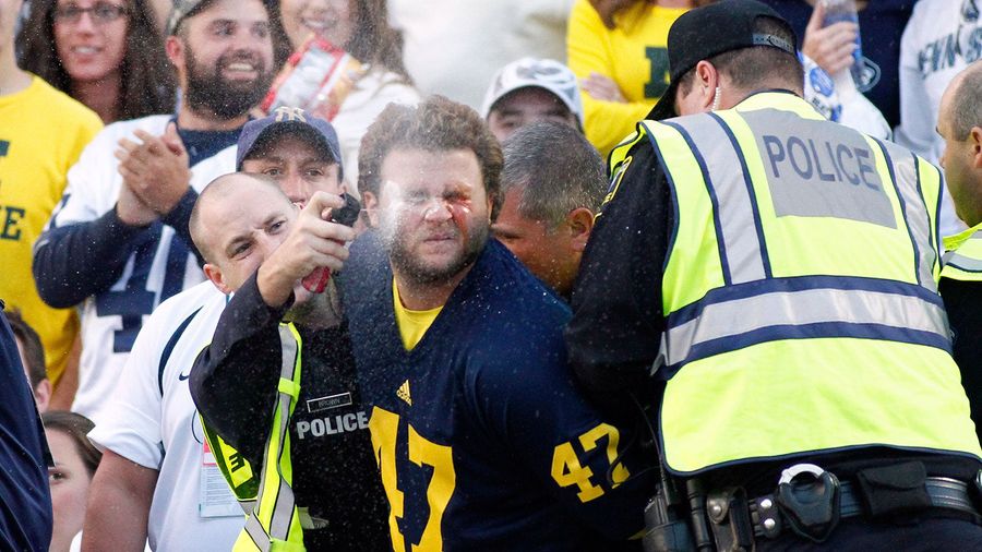 Hey Look, A Michigan Fan Getting Maced In The Face [Update: Video]