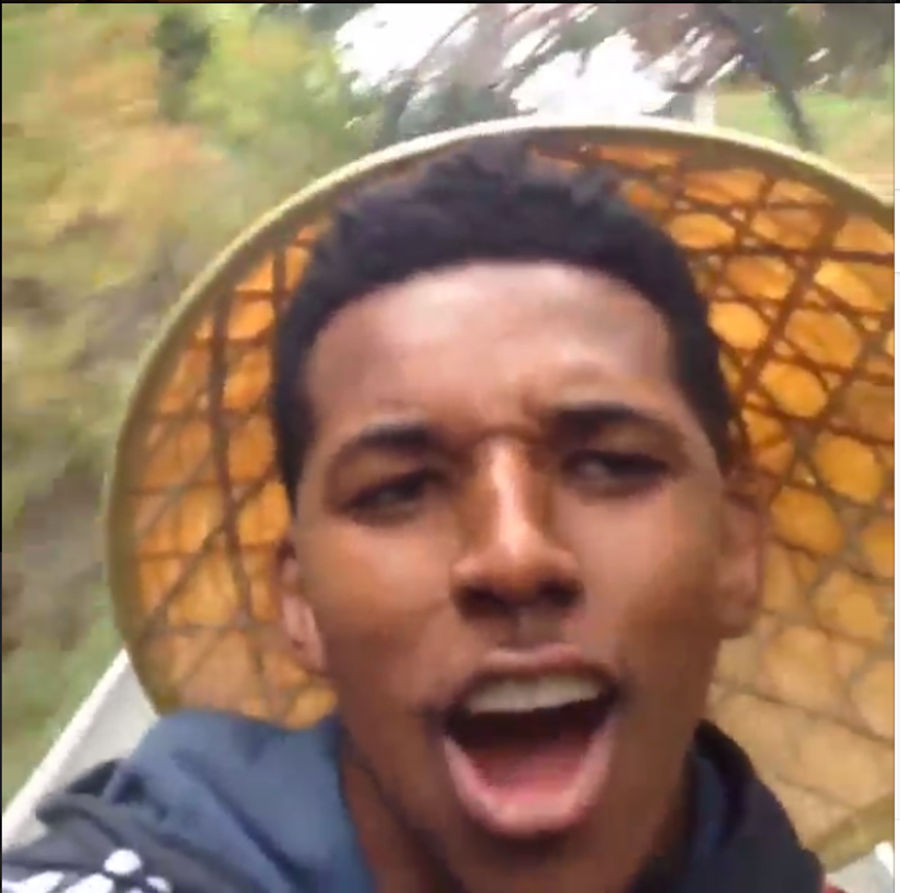 Nick Young Takes Video Selfie While Crashing His Toboggan