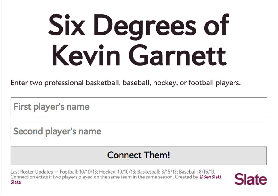 You Could Spend All Day Playing "Six Degrees Of Kevin Garnett"