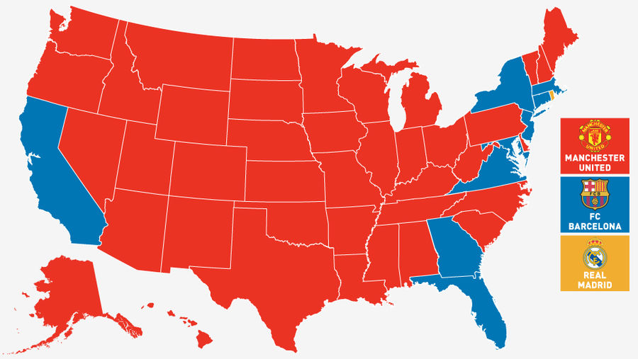 Facebook Map: The Manchester United States Of America