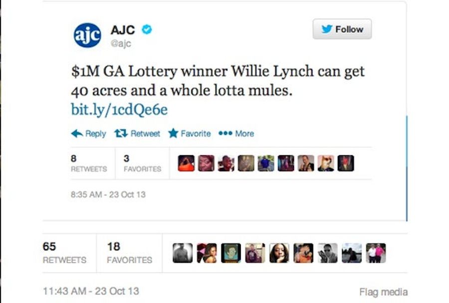Atlanta Newspaper Tweets Some Dumb Shit About Lottery Winner