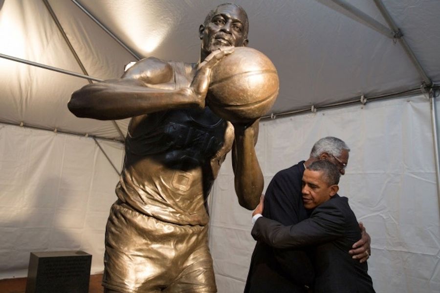 The President And Bill Russell Combine For One Really Great Hug