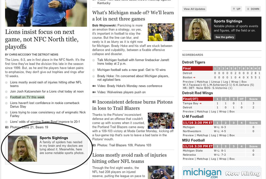 <em>Detroit News</em> Web Editor Has Spiders In Their Brain [Update: WTF]