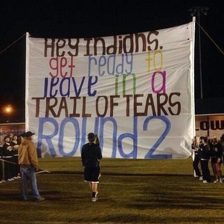 Alabama High School Mocks Indians Opponent With "Trail Of Tears" Sign