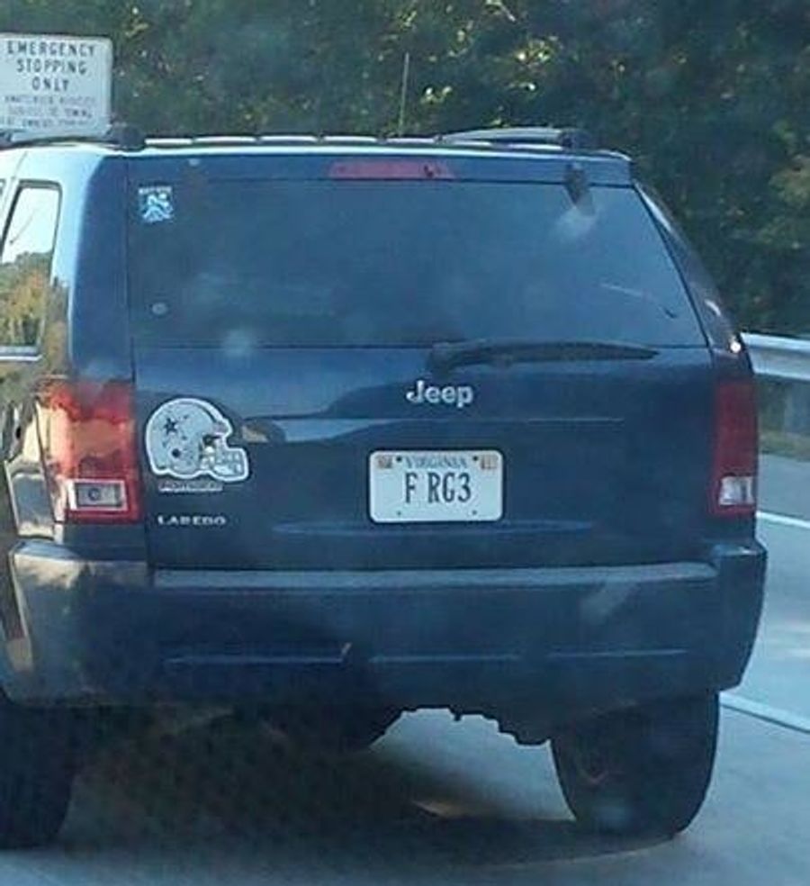 Skins Fan Narcs On &quot;F RG3&quot; Plate To DMV, And Now Everybody Hates Him