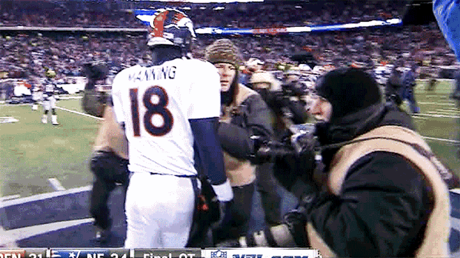 Brady-Manning Handshake Pushes Photographers Over Edge; Violence Ensues