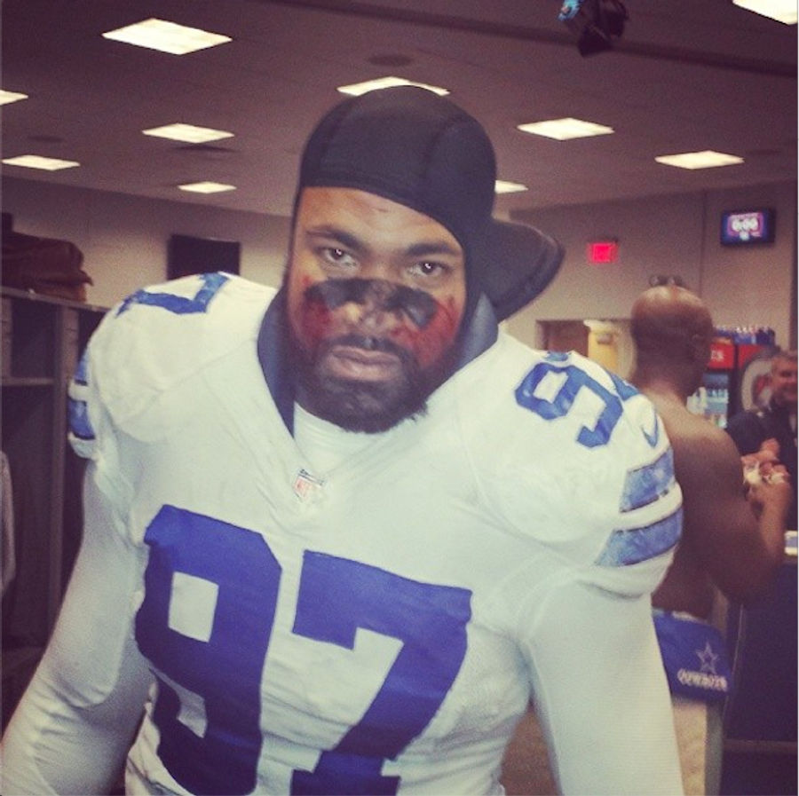 Cowboys Player Celebrates Win By Smearing Fake Blood All Over His Face