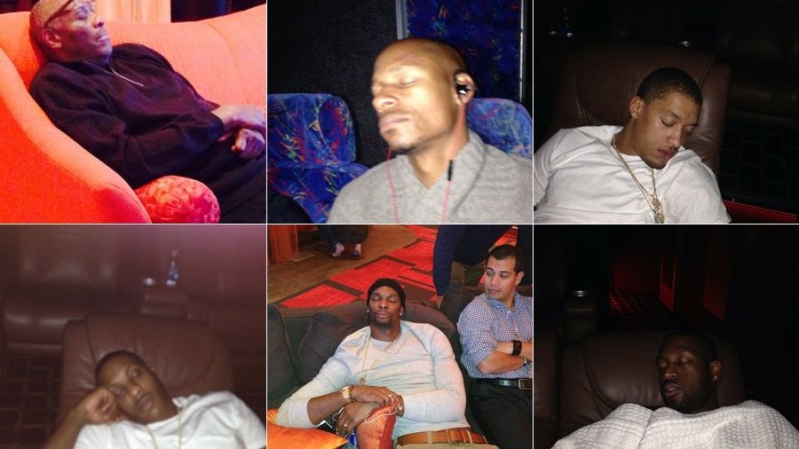 Heat Players Sleeping After Thanksgiving Dinner