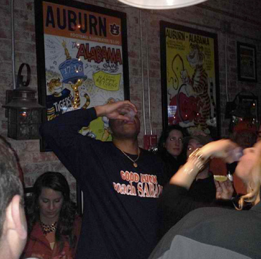 Charles Barkley Pounding Shots In A "Good Luck, Coach Saban" Shirt